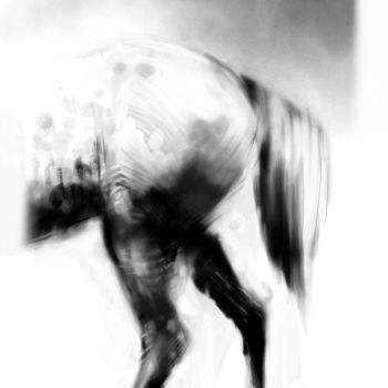 Digital Arts titled "Horse 17 Pegasus Dy…" by Michel Thiery (By Daesyl arts), Original Artwork, Digital Painting