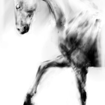Digitale Kunst getiteld "Horse 17 Pegasus dy…" door Michel Thiery (By Daesyl arts), Origineel Kunstwerk, Digitaal Schilderwe…