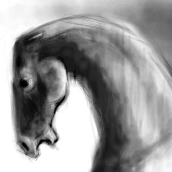 Digital Arts titled "Horse 22 Pegasus He…" by Michel Thiery (By Daesyl arts), Original Artwork, Digital Painting
