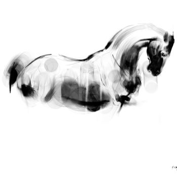 Digitale Kunst mit dem Titel "Horse 26" von Michel Thiery (By Daesyl arts), Original-Kunstwerk, Digitale Malerei