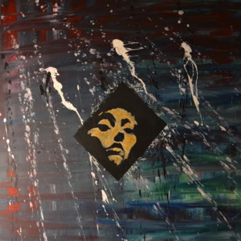 Painting titled "Facecube" by Michel Uderso, Original Artwork, Acrylic