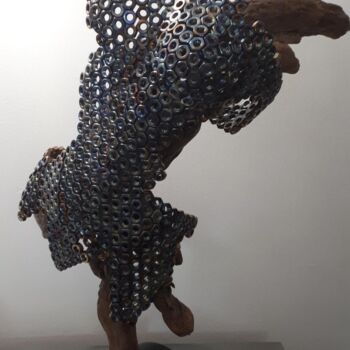 Sculpture titled "Buste 062022" by Michel Vasseur, Original Artwork, Metals