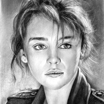 图画 标题为“Emilia Clarke” 由Michel Xhervelle, 原创艺术品, 铅笔