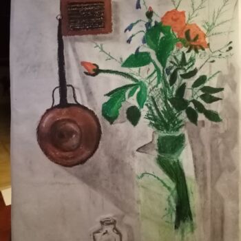 제목이 "Vaso di fiori e cio…"인 그림 Michela Brunini로, 원작, 파스텔