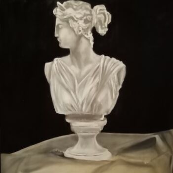 Pintura intitulada "Mezzo Busto su pann…" por Michela Brunini, Obras de arte originais, Óleo