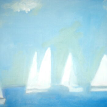 Schilderij getiteld "Regatta" door Michela Curtis, Origineel Kunstwerk, Olie