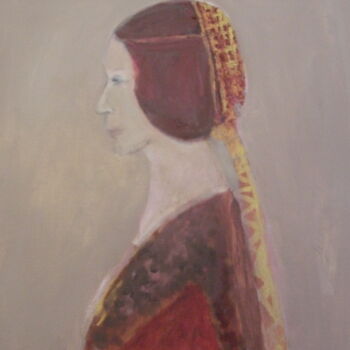 Painting titled "Leonardo Da Vinci" by Michela Curtis, Original Artwork, Oil