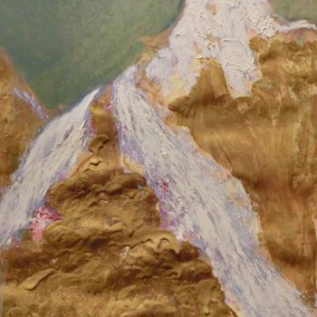 Ζωγραφική με τίτλο "Mountain Top Snow" από Michela Curtis, Αυθεντικά έργα τέχνης, Ακρυλικό