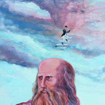 Malerei mit dem Titel "Le ciel, monde des…" von Michel Adam, Original-Kunstwerk, Acryl