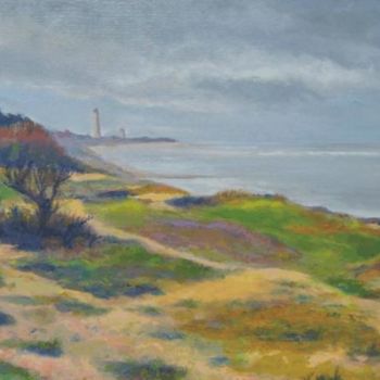 Pintura intitulada "Dunes de la Conche" por Michel Adam, Obras de arte originais