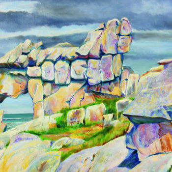Peinture intitulée "Granit Breton" par Michel Adam, Œuvre d'art originale, Huile