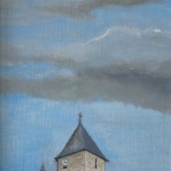 Pintura titulada "Il pleut à Berneuil…" por Michel Adam, Obra de arte original