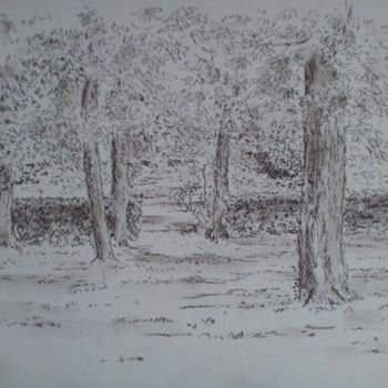Drawing titled "Jardin Providence 1" by Michel Adam, Original Artwork, Other