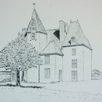 Рисунок под названием "Neuvicq le Chateau" - Michel Adam, Подлинное произведение искусства, Другой