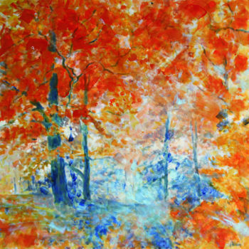 Painting titled "Brume d'automne" by Michel Adam, Original Artwork