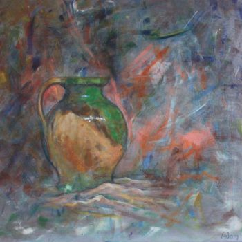 Peinture intitulée "La cruche verte" par Michel Adam, Œuvre d'art originale, Acrylique