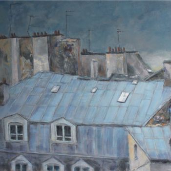 Pintura intitulada "Le jour se lève" por Michel Adam, Obras de arte originais, Acrílico