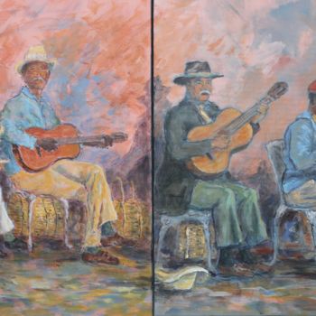 Painting titled "Music Cuba 2 et 3" by Michel Adam, Original Artwork, Acrylic