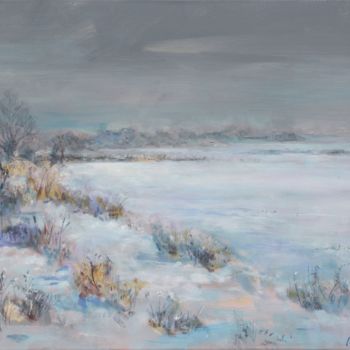 Painting titled "Un matin d'hiver" by Michel Adam, Original Artwork, Acrylic