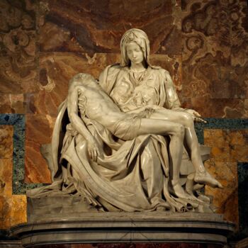 Sculpture titled "Pietà" by Michelangelo, Original Artwork, Stone