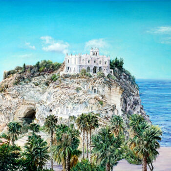 Painting titled "Cattedrale di Tropea" by Michelangelo Rossi, Original Artwork, Oil