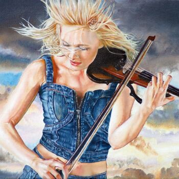 Painting titled "Tempo Allegro" by Michelangelo Rossi, Original Artwork, Oil Mounted on Wood Stretcher frame