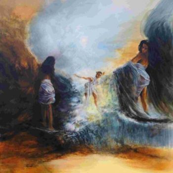 Painting titled "Hommage à Zao Wou-K…" by Michel Bona, Original Artwork