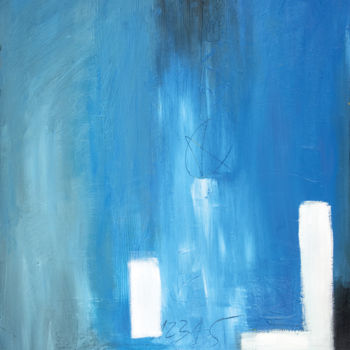 Painting titled "Bleu.jpg" by Michel Boucharinc, Original Artwork, Acrylic Mounted on Wood Stretcher frame