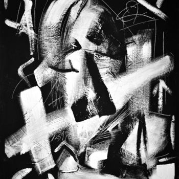 Картина под названием "Trace V" - Michel Boucharinc, Подлинное произведение искусства, Акрил Установлен на Деревянная рама д…