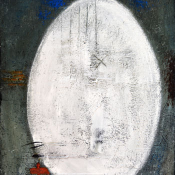 Painting titled "Figure N° 2 "Egg 2"" by Michel Boucharinc, Original Artwork, Acrylic Mounted on Wood Stretcher frame