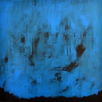 Painting titled "Strate 13 "Deep blu…" by Michel Boucharinc, Original Artwork, Acrylic Mounted on Wood Stretcher frame