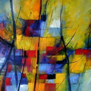 Painting titled "Coloured Music" by Michel Cabon, Original Artwork