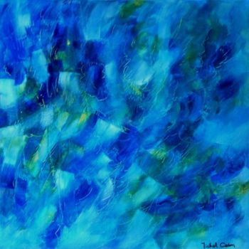 Pittura intitolato "Blues Bleu" da Michel Cabon, Opera d'arte originale