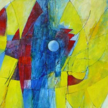 Painting titled "Abstraction Lunaire" by Michel Cabon, Original Artwork