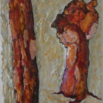 Painting titled "Une balade en forêt" by Michel Darves, Original Artwork, Acrylic