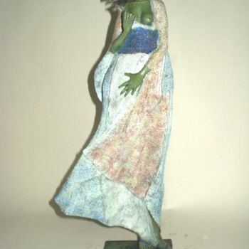 Sculpture intitulée "Meiko in the Wind" par Micheldejos, Œuvre d'art originale