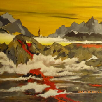 Painting titled "la nature plus fort…" by Berny, Original Artwork, Oil Mounted on Wood Stretcher frame