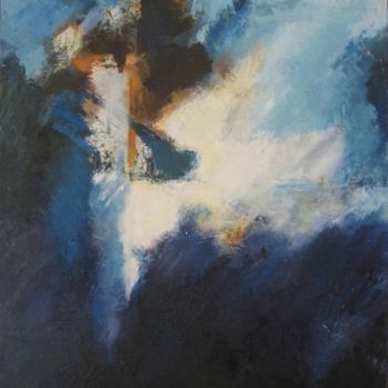 Painting titled "mémoire marine" by Michel De Mingo, Original Artwork, Oil