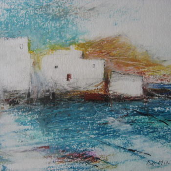 Painting titled "Naoussa - Pastel gr…" by Michel De Mingo, Original Artwork