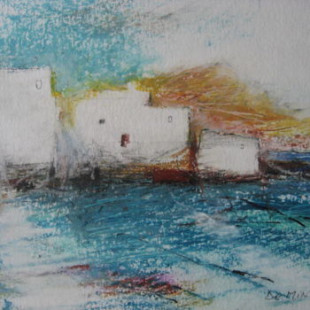 Peinture intitulée "Naoussa - Pastel gr…" par Michel De Mingo, Œuvre d'art originale