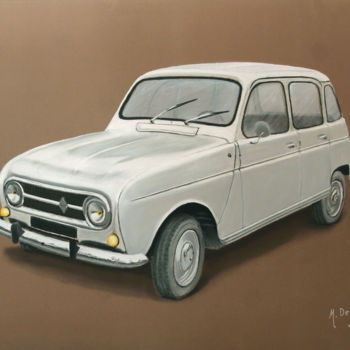 Peinture intitulée "Renault  4L" par Michel De Ruyck, Œuvre d'art originale, Pastel