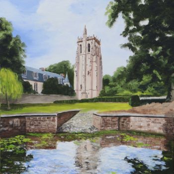 Peinture intitulée "La Tour St Nicolas…" par Michel De Ruyck, Œuvre d'art originale, Huile