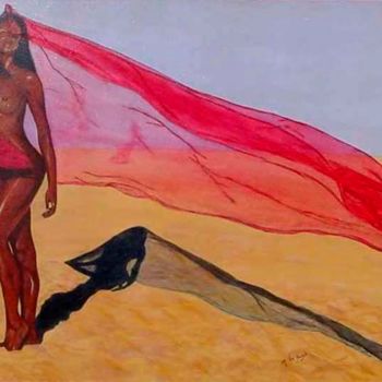 绘画 标题为“Femme au voile” 由Michel De Ruyck, 原创艺术品, 油