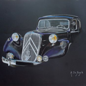 Zeichnungen mit dem Titel "voiture-ancienne-tr…" von Michel De Ruyck, Original-Kunstwerk