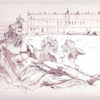 Drawing titled "Château de Versaill…" by Michel Dolias, Original Artwork