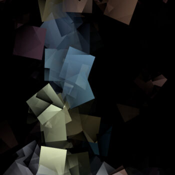 Arts numériques intitulée "Colored cubes" par Michèle Baylet-Brunet, Œuvre d'art originale, Peinture numérique Monté sur Alu…