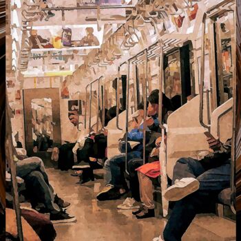 Arts numériques intitulée "Inside the subway" par Michèle Baylet-Brunet, Œuvre d'art originale, Peinture numérique Monté sur…