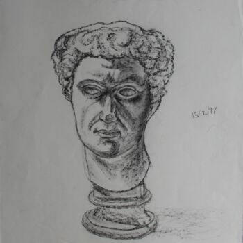 Dessin intitulée "Buste d'homme de Ro…" par Michèle Baylet-Brunet, Œuvre d'art originale, Fusain