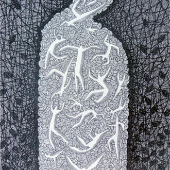 Dessin intitulée "Passiflora incarnata" par Michèle Caranove, Œuvre d'art originale