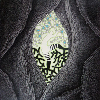 Рисунок под названием "Les soubresauts de…" - Michèle Caranove, Подлинное произведение искусства, Чернила